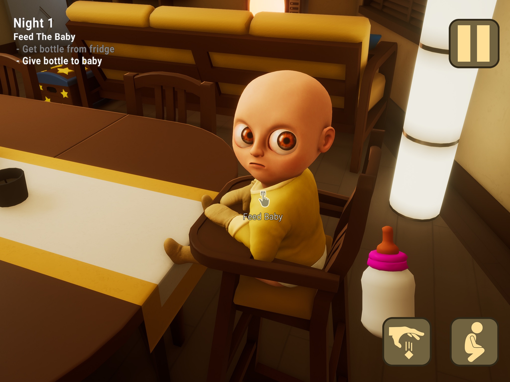 Скриншот The Baby in Yellow на iPad: комната с игрушками